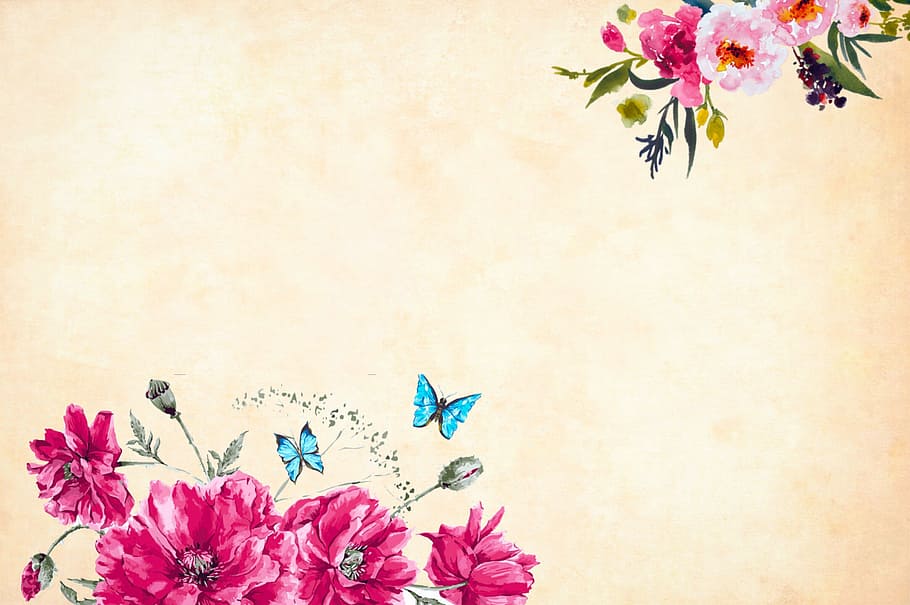 HD wallpaper: flower, butterflies, background, floral, vintage, roses,  bouquet | Wallpaper Flare