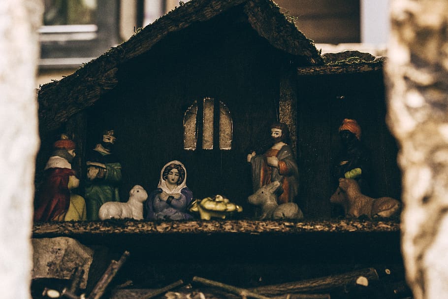 assorted-color nativity scene figurine, nature, outdoors, building HD wallpaper