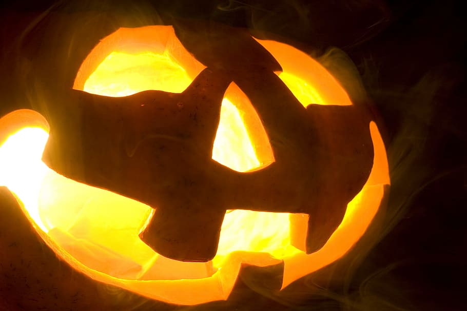 halloween, pumpkin, jack, lantern, autumn, autumnal, black HD wallpaper