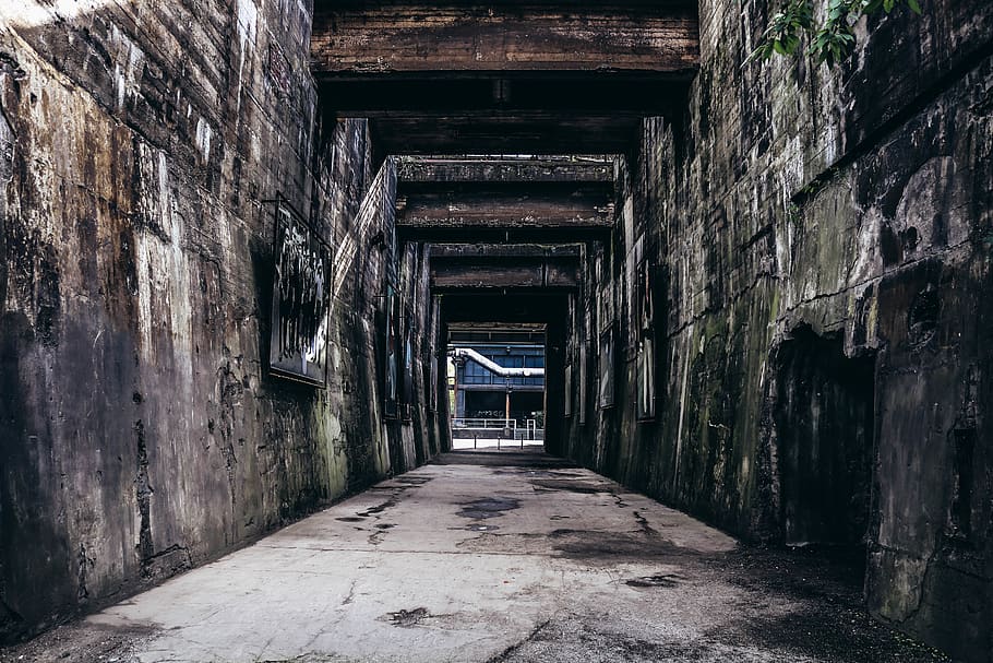 Photo of Pathway Between Walls, abandoned, architecture, building HD wallpaper