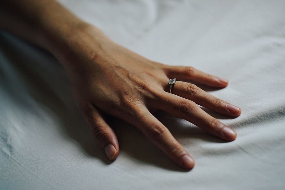 person wearing silver-colored ring, hand, engaged, jewelry, jewellery HD wallpaper