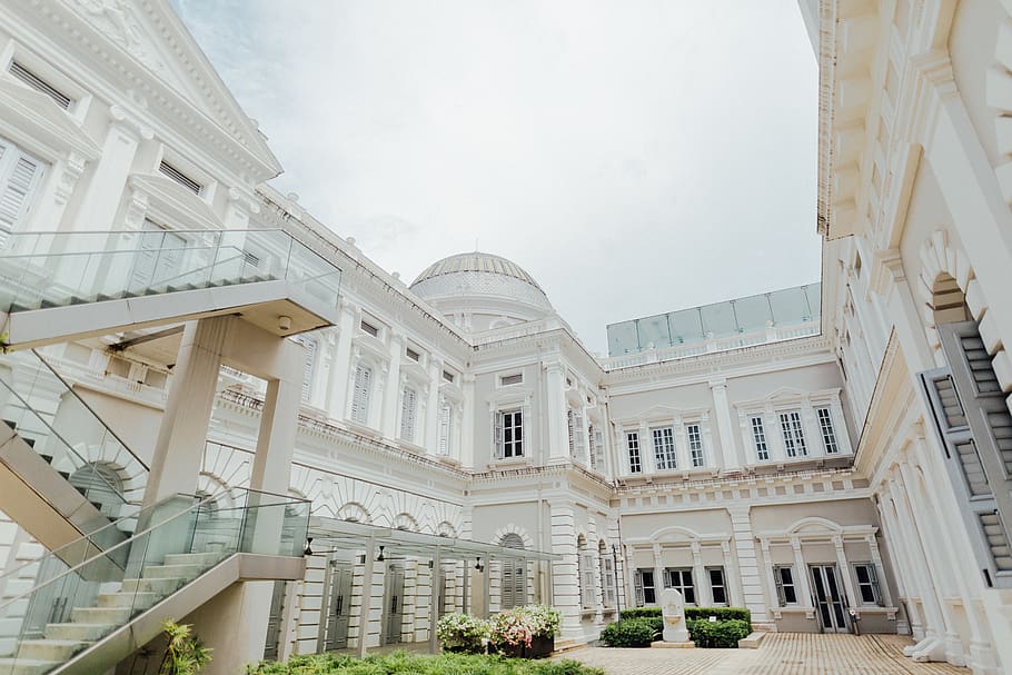 white domed building, architecture, grass, plant, office building HD wallpaper