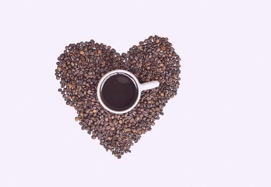 bean, coffee, drink, hot, cup, fresh, dark, studio shot, food and drink HD wallpaper