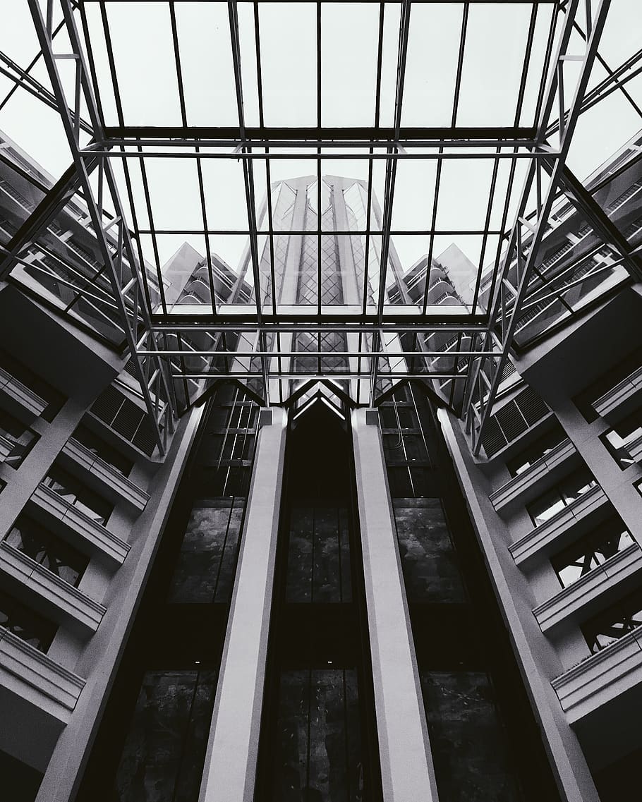 architecture, building, window, skylight, pattern, sunny, bnw HD wallpaper