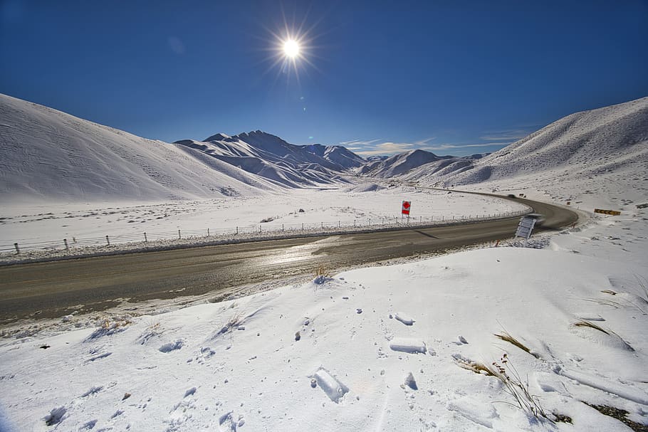 Road With Snow, altitude, cold, daylight, zing, frost, frosty HD wallpaper