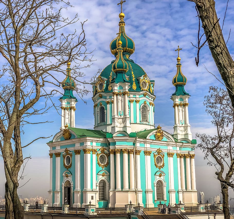 ukraine, kiev, architecture, travel, church, sky, christianity, HD wallpaper