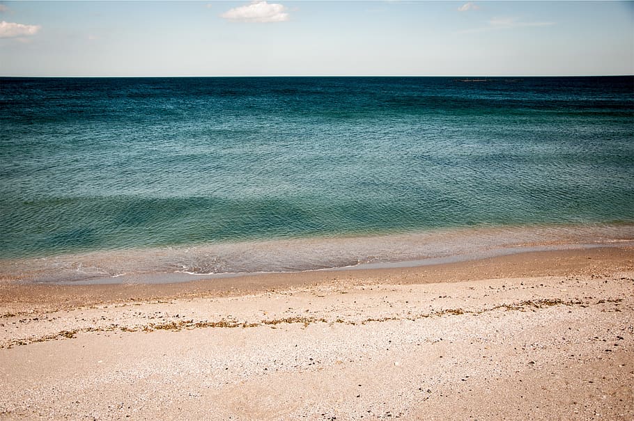 beach, sand, shore, water, ocean, sea, horizon, land, sky, horizon over water HD wallpaper