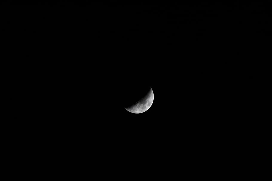 crescent moon, night, outer space, universe, astronomy, outdoors HD wallpaper