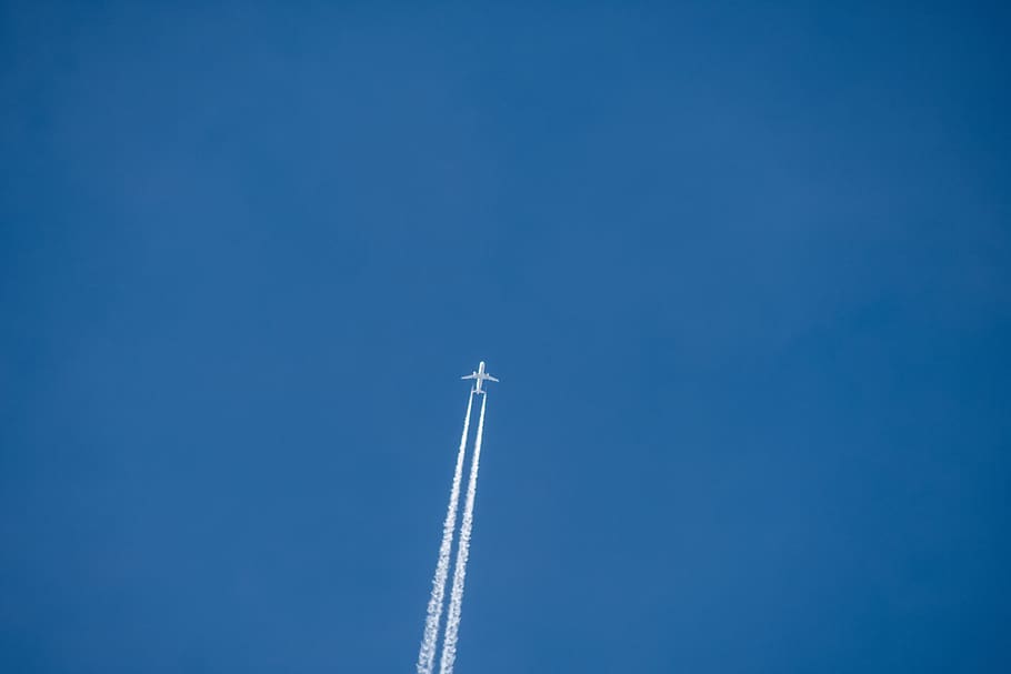 aircraft, sky, flying, jet, vacations, wing, transport, mood HD wallpaper