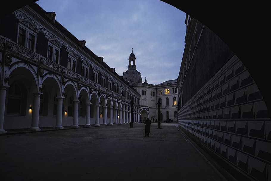 germany, dresden, simple, lowlight, sky, architecture, dark HD wallpaper