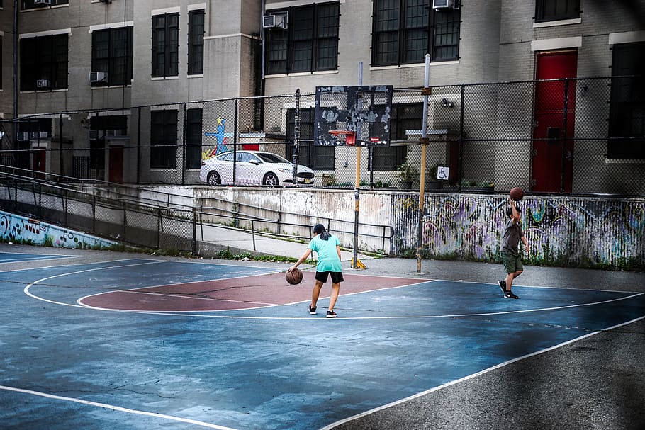 man playing basketball, sport, built structure, full length, architecture HD wallpaper