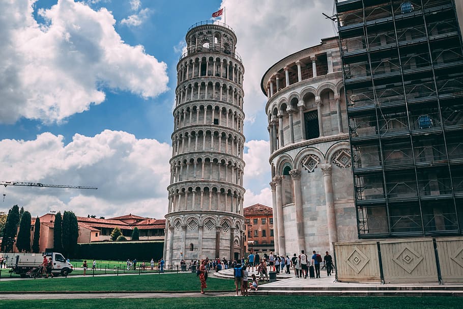 Leaning Tower of Pisa, Italy, architecture, building, city, cityscape