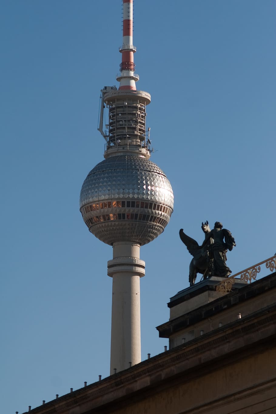 hotels in berlin, germany, tv tower, nearby, statue, architecture, HD wallpaper