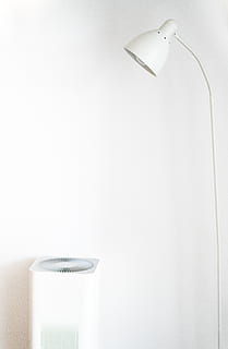 white study lamp inside room, lampshade, table lamp, porcelain HD wallpaper