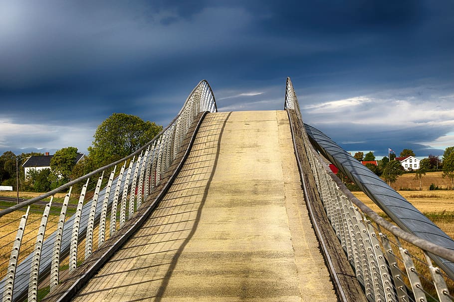 bridge, architecture, landscape, heaven, built structure, cloud - sky HD wallpaper