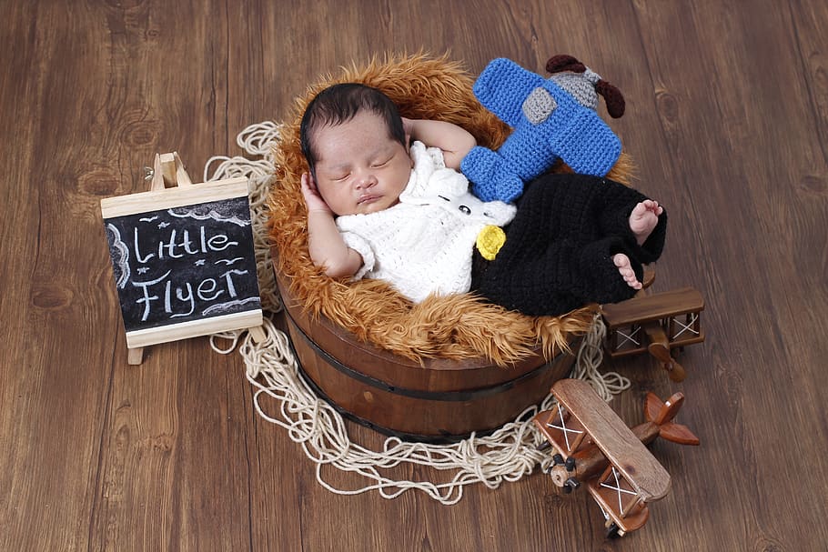 newborn, pilot, theme, costume, little, adorable, indoors, childhood HD wallpaper