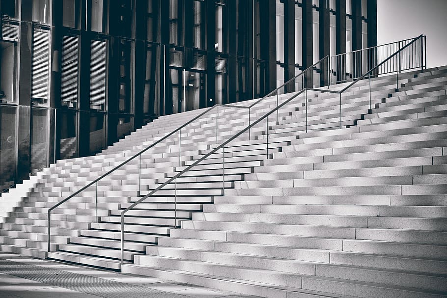 architecture, stairs, gradually, building, perspective, staircase HD wallpaper