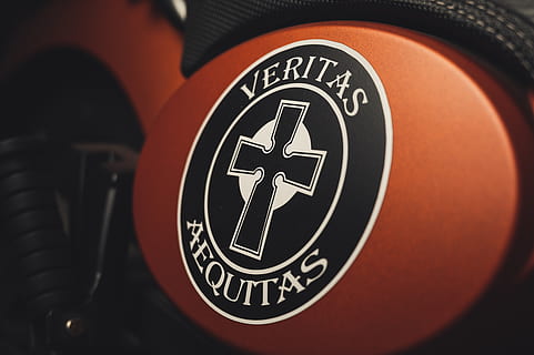 Veritas Aequitas Logo, bright, close-up, colors, design, graphic HD wallpaper