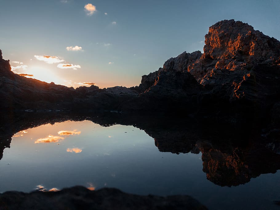 nature, outdoors, sky, sunset, promontory, red sky, dusk, dawn HD wallpaper