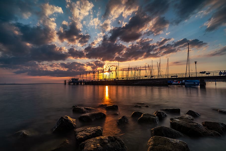 sunset, landscape, nature, sky, twilight, evening, scenic, dusk HD wallpaper