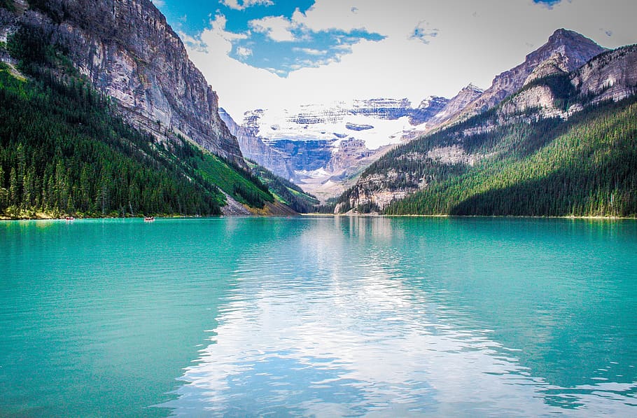 lake louise, canada, scenic, travel, majestic, glacial water