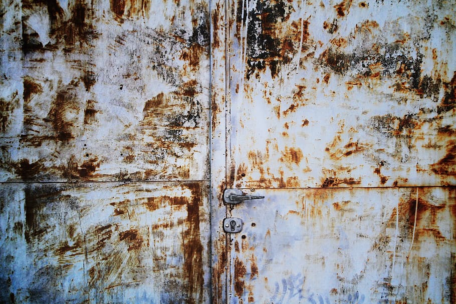 structure, factory, doors, rust, weathered, old, rusty, damaged HD wallpaper