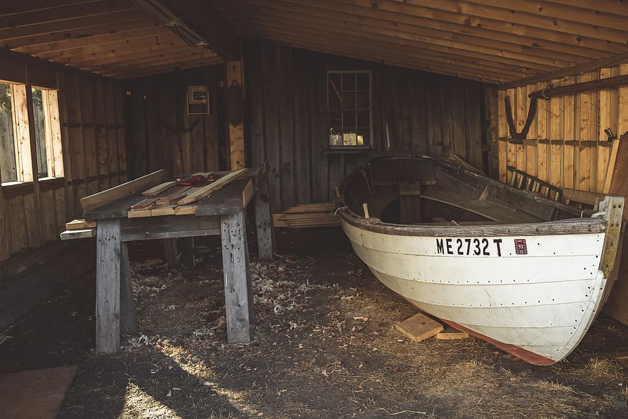 summer, outdoor, wall, window, wood, craft, work, shed, boat HD wallpaper