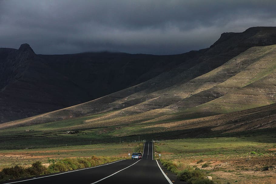 mountains, highland, dark, cloud, sky, summit, ridge, landscape HD wallpaper