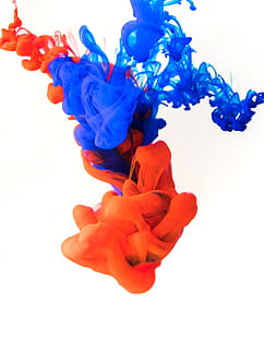 Red and Blue Ink, abstract, clean, crazy, explosion, flow, isolated HD wallpaper