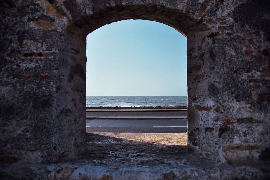 colombia, cartagena, #beach #windows #view #ocean, sea, architecture, HD wallpaper