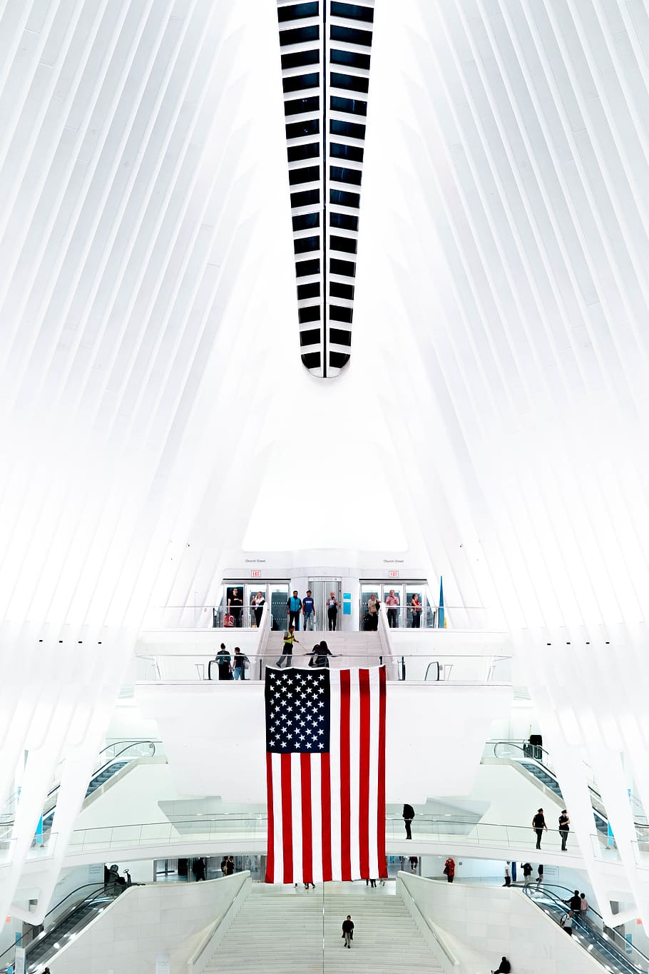 flag of U.S.A. inside white structure, united states, new york HD wallpaper