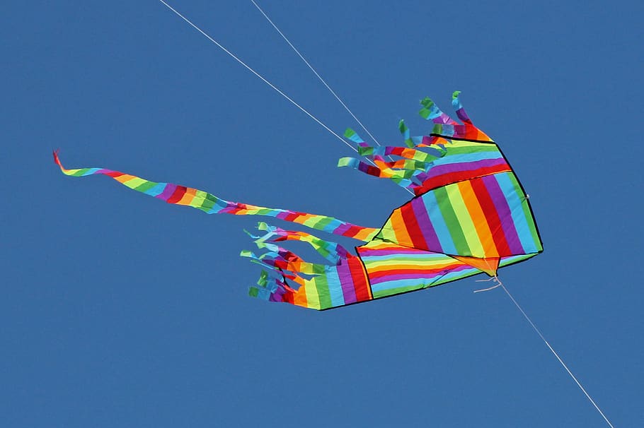 sky, dragons, flying kites, background, wind, summer, fun, play HD wallpaper