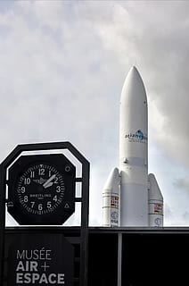 museum, le bourget, space, ariane v, rocket, air, satellite HD wallpaper