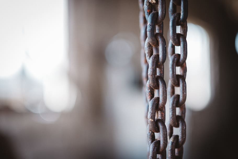 chain, boken, texture, foreground, rust, close-up, day, no people HD wallpaper