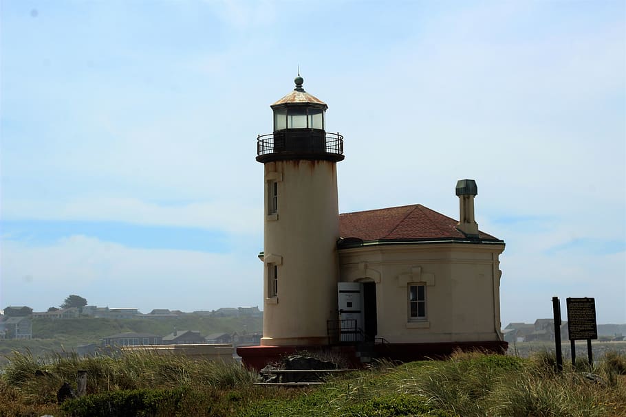 lighthouse, oregon, beach, built structure, architecture, building exterior HD wallpaper