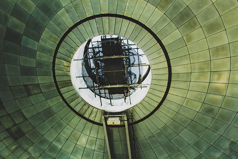 high-angle photo of dome building, ceiling, architecture, circle HD wallpaper