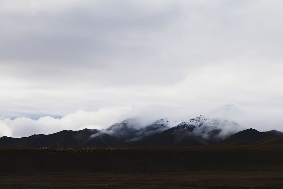 mountain, snow, sky, beauty in nature, cloud - sky, scenics - nature HD wallpaper