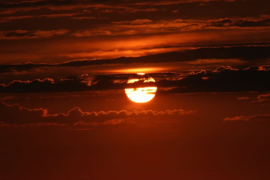 sun, set, sunset, nature, dark, eve, evening, sky, cloud - sky HD wallpaper