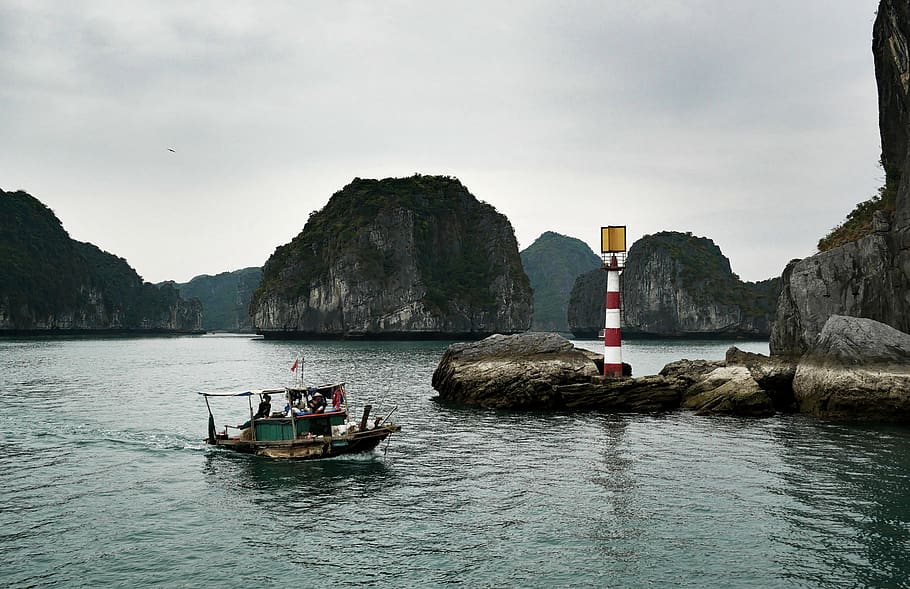 vietnam, hạ long bay, ha long bay, ocean, islands, asia, vietnam boat, HD wallpaper