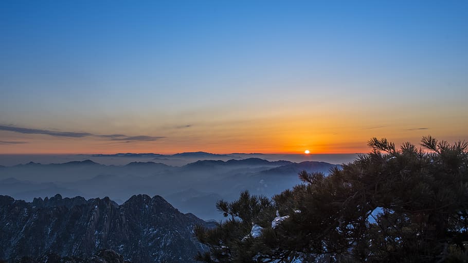 sunrise, mountains, cloud, scenics - nature, sky, beauty in nature HD wallpaper