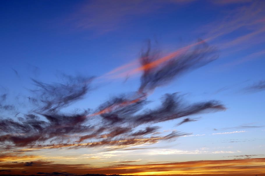Yellow and Blue Sky, dawn, nature, sunrise, sunset, cloud - sky HD wallpaper