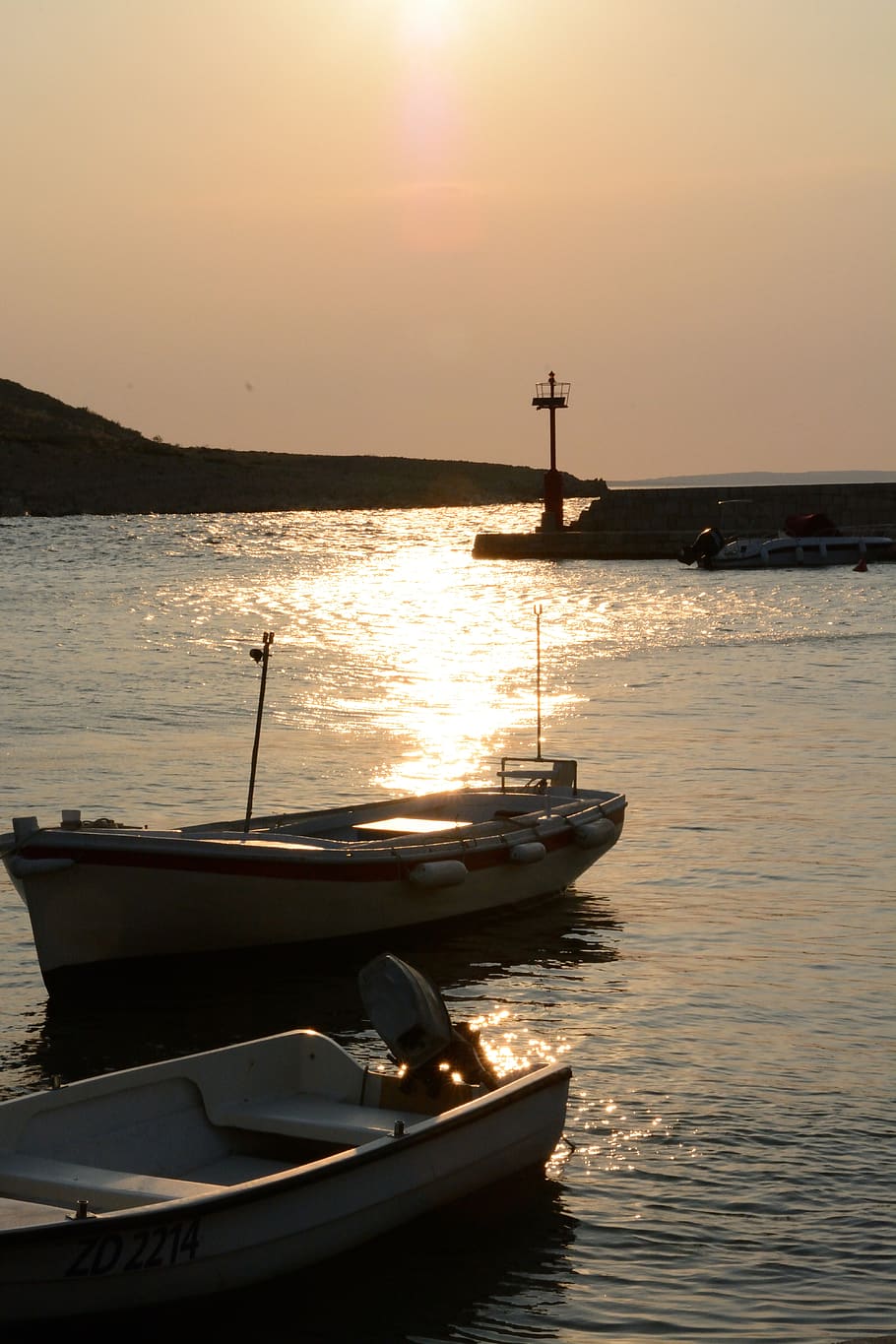 sunset, sea, harbour, water, nautical vessel, transportation HD wallpaper