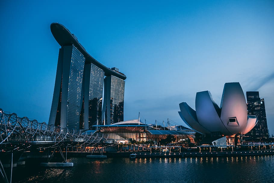 Marina Bay Sands, water, building, waterfront, architecture, urban HD wallpaper