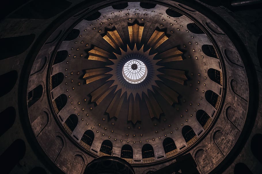 dome building inside view, indoors, architecture, pattern, design HD wallpaper