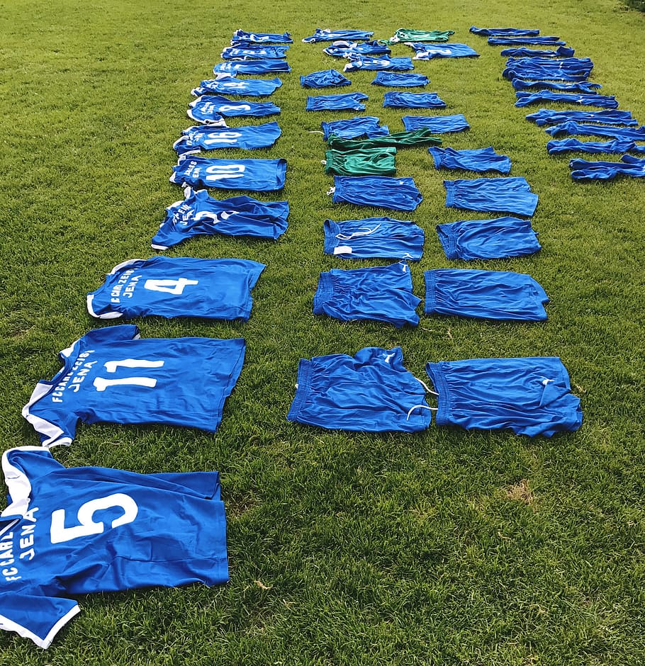 training, soccer, grass, blue, plant, high angle view, field HD wallpaper