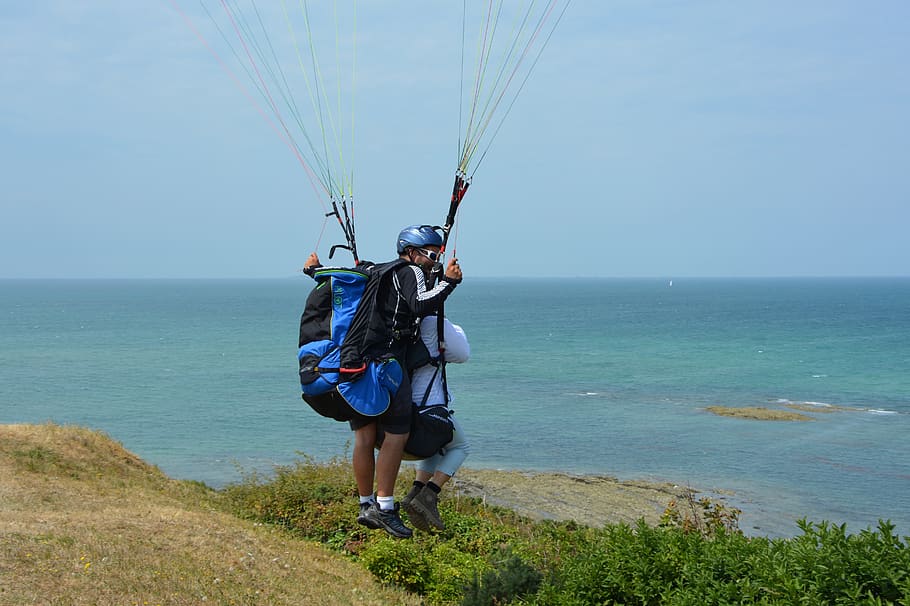 paragliding, paragliding bis place, duo, two harnesses, baptism paragliding