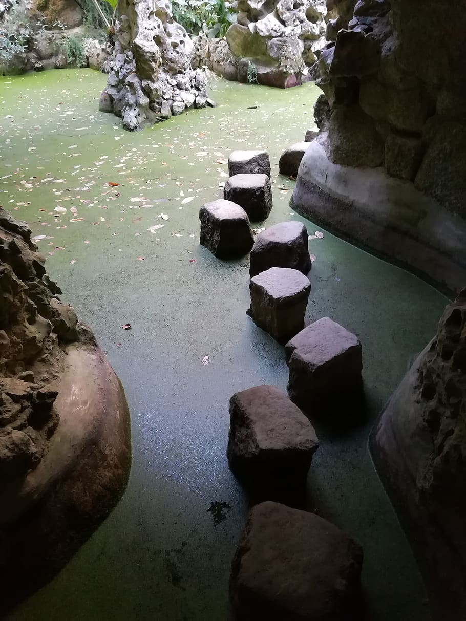 slate, flagstone, rubble, rock, nature, crypt, water, ground HD wallpaper