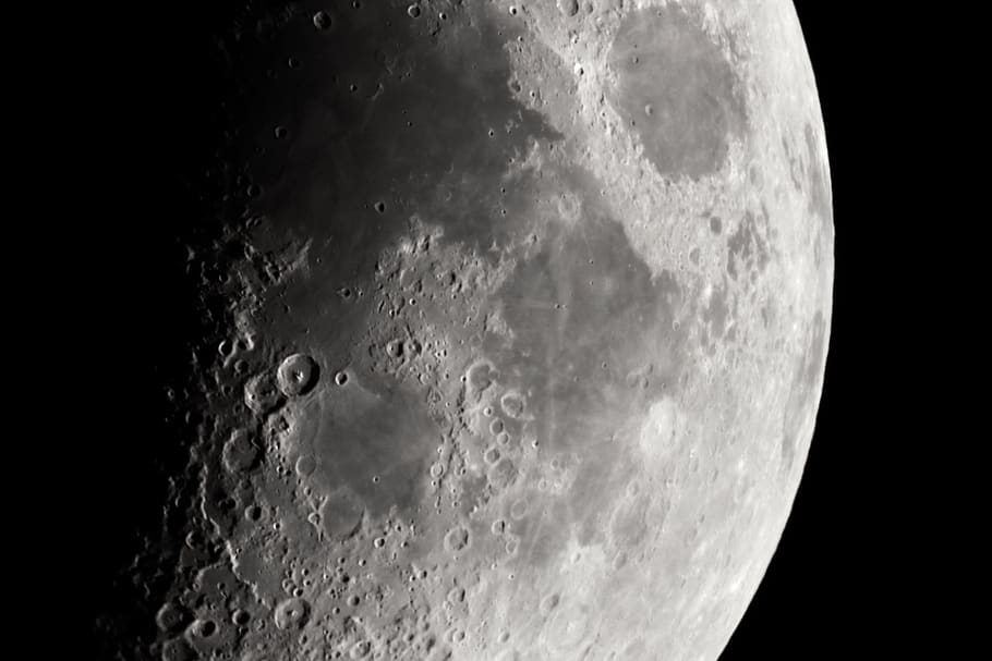 moon, night, craters, dark, landscape, astronomy, mystical HD wallpaper