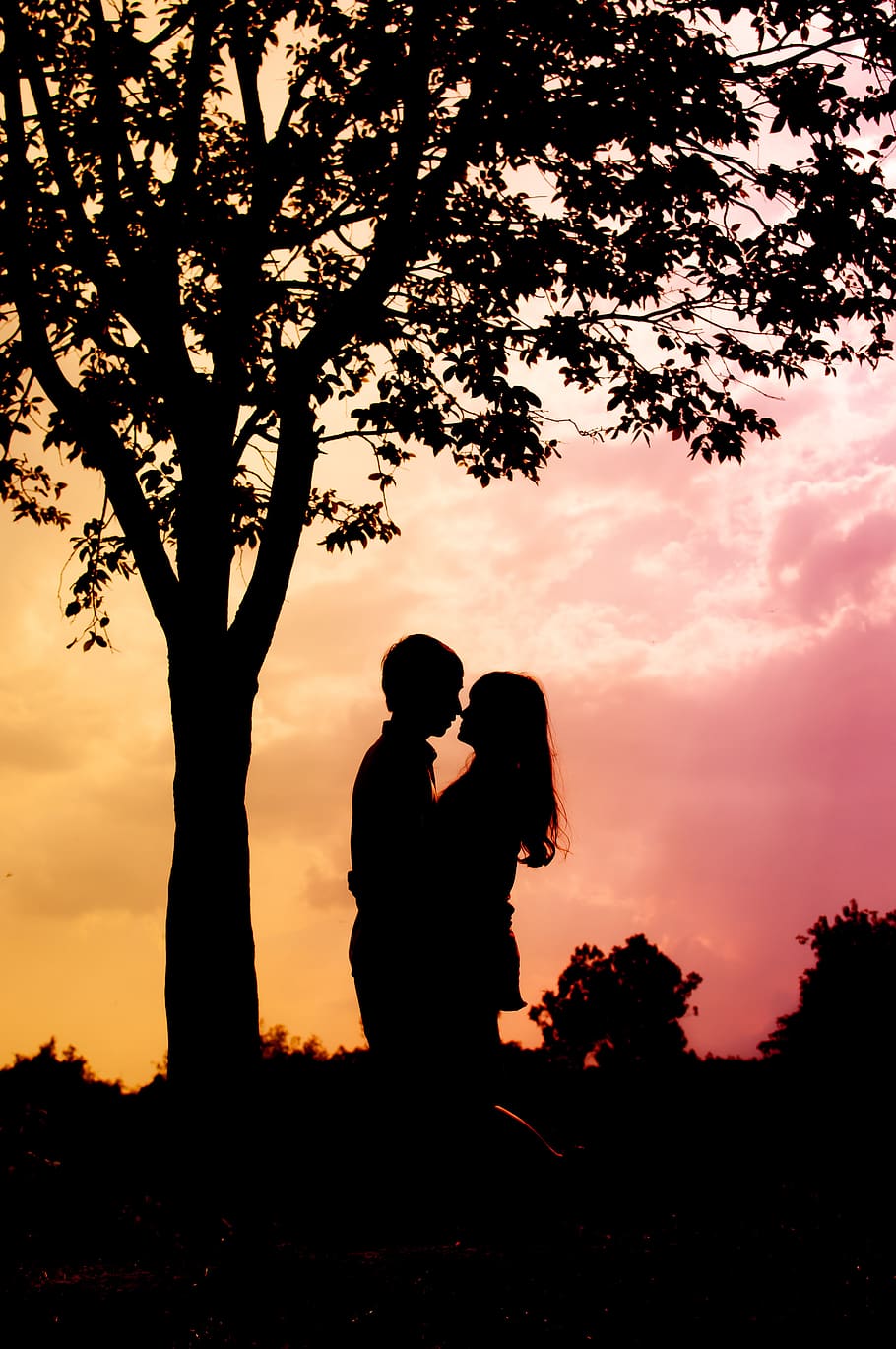 fantasy, love, couple, romance, sky, girl, nature, outdoor HD wallpaper
