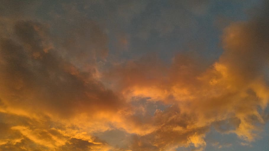 cloud, sky, sunset, nature, cloud - sky, backgrounds, orange color HD wallpaper